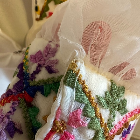 Vintage Embroidered Maxi Dress Sandine Originals Boho Hippie 1960s - Picture 6 of 6